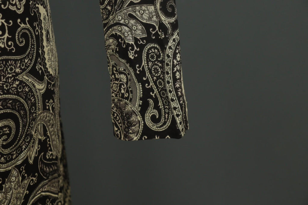 ETRO MILANO Multi Paisley 100% Viscose Long Sleeve V-Neck Sheath Dress – Size 46