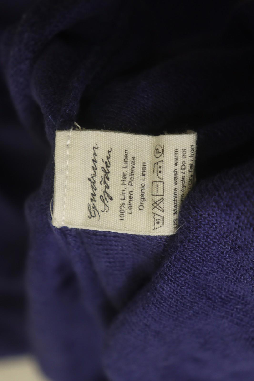 GUDRUN SJODEN Purple 100% Linen Relaxed Fit Round Neck Shift Dress – Size 2XL