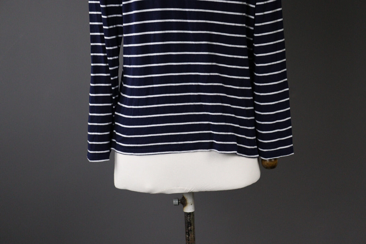 Lauren Ralph Lauren Blue Stripe Long Sleeve Pullover Sweater – Size L