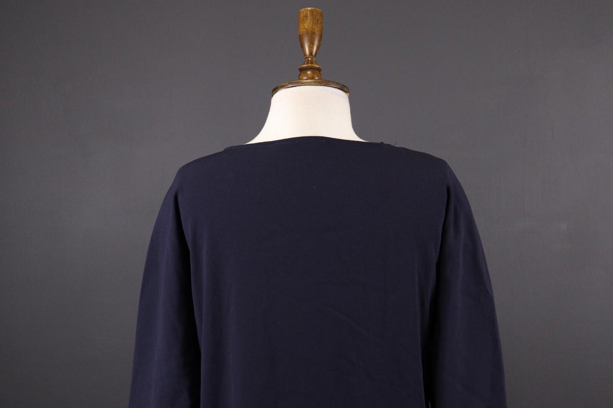 LAUREL by ESCADA Blue Long Sleeve Relaxed Blouson Midi Dress – Size USA 8