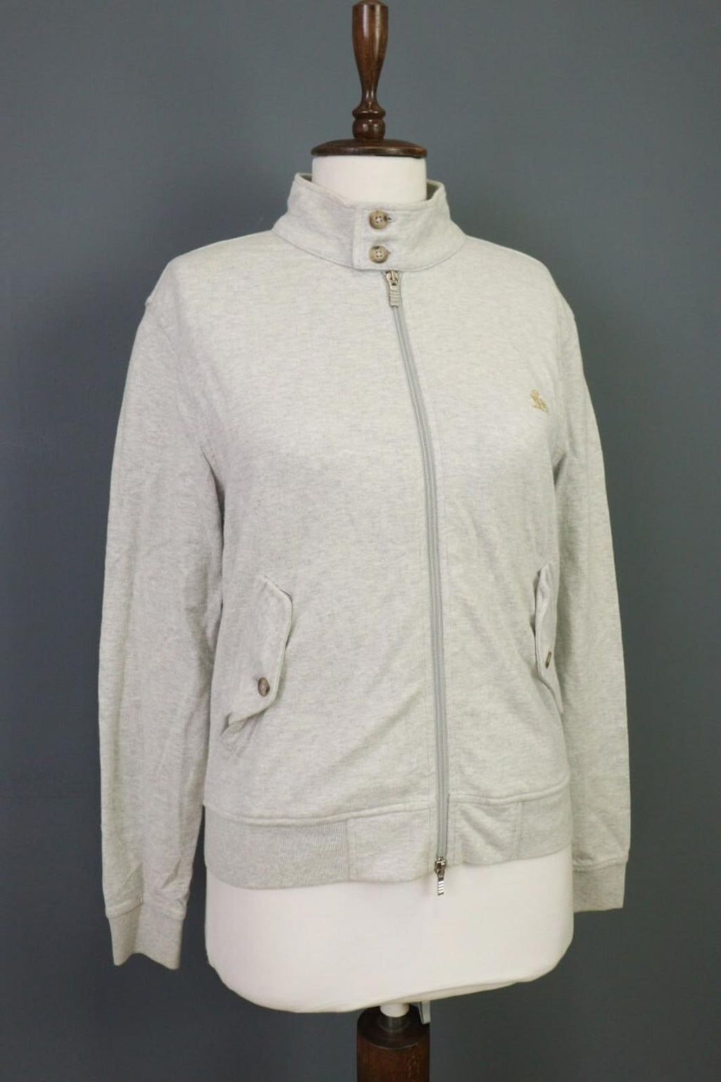 BARACUTA ENGLAND Gray High Neck Full Zip Track Jacket – Size M