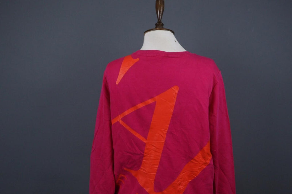ESCADA Sport Red Cotton Ribbed Cuff & Hem Crew Neck Long Sleeve Sweater – Size M – Used