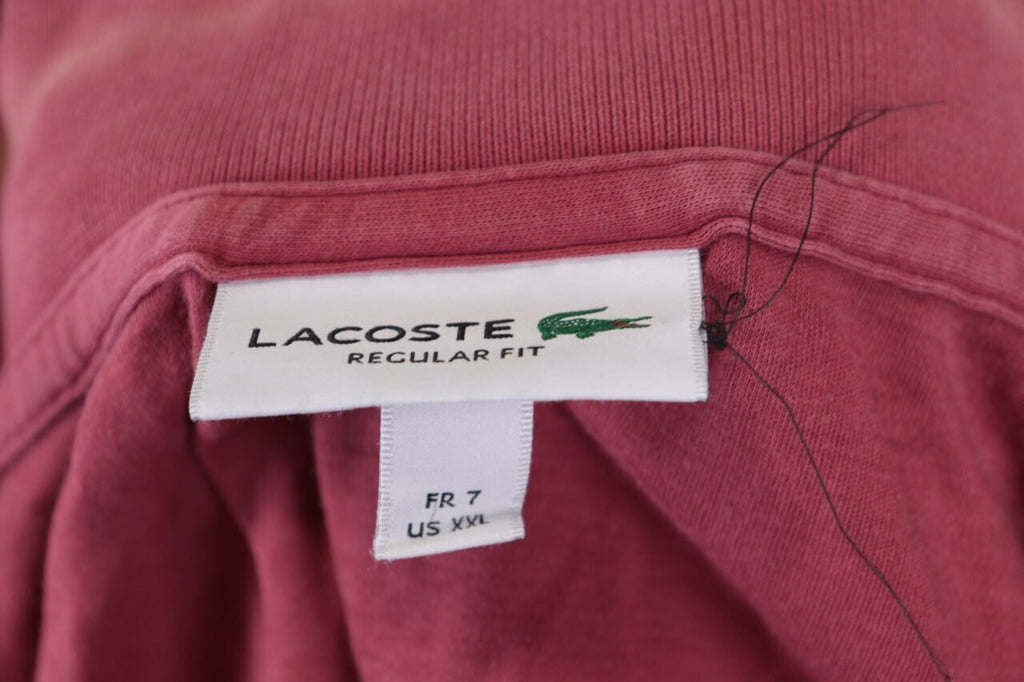 Lacoste Regular Fit Pink Summer Men Short Sleeve Polo Shirt – Size 7 / XXL