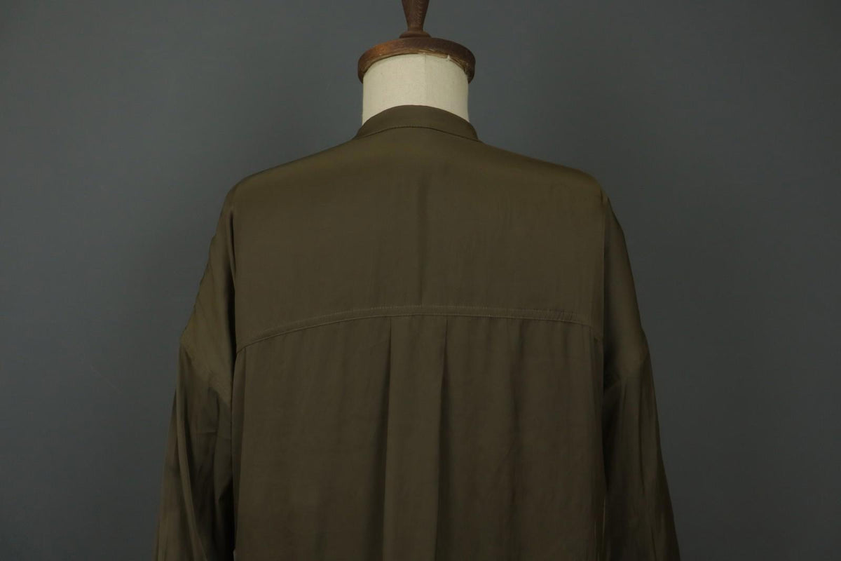 ZADIG&VOLTAIRE Green Long Sleeve Band Collar Button Front Shirt Dress – Size S