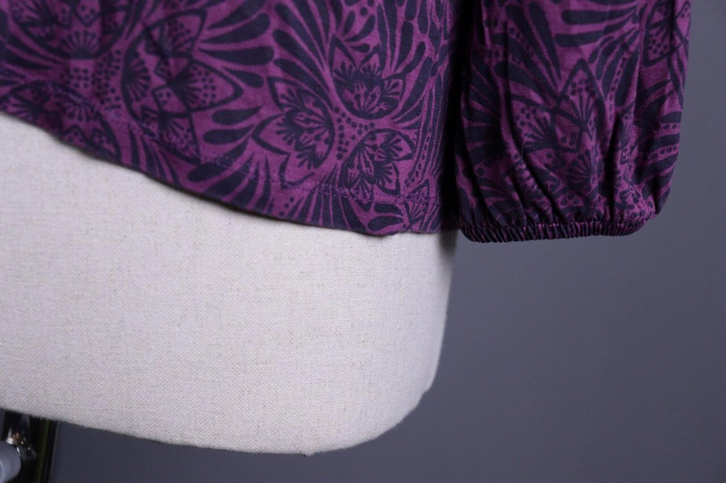 GUDRUN SJODEN Purple Lightweight Floral Sweater – Size M