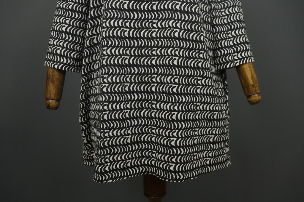 MARIMEKKO PERETTA SESLONKI Black White Geometric Round Neck Tunic Dress S/M