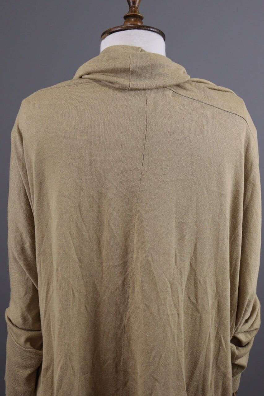 Lauren Ralph Lauren Beige Lagenlook Silk Open Front Cardigan Cape – Size L