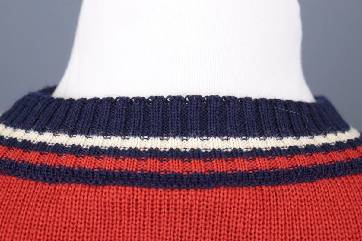 DALE OF NORWAY Blue / Red Colorblock Wool Knit Ski Sweater – Size S