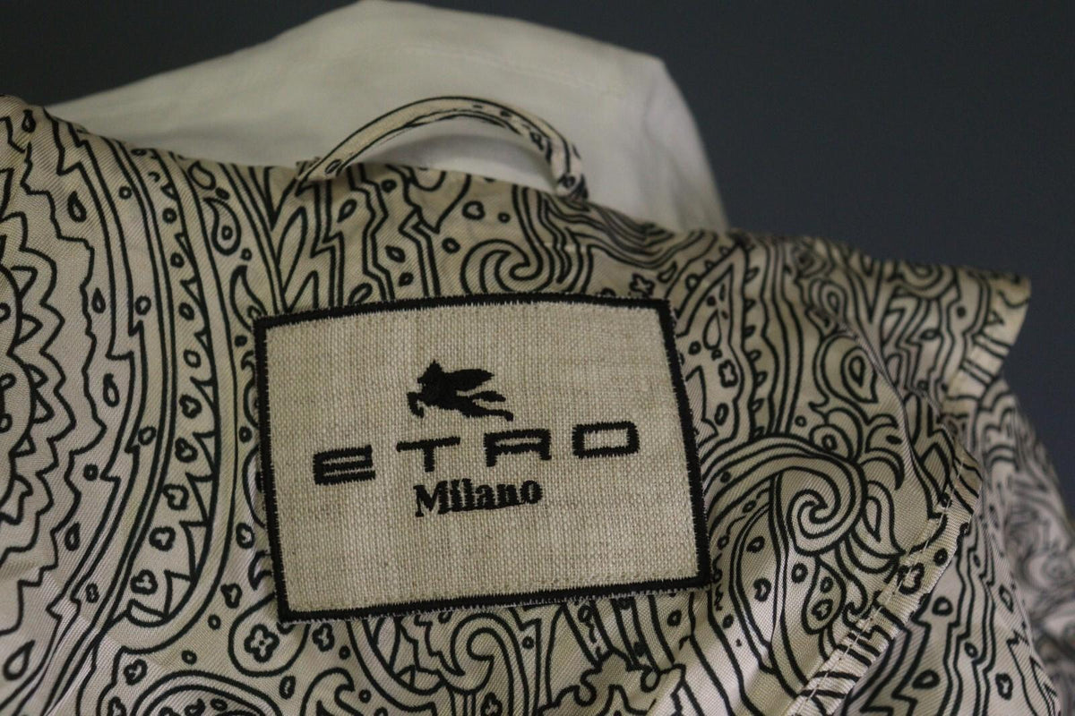 ETRO MILANO White Two Button Blazer Jacket – Size 44