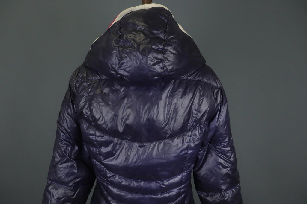 KJUS Purple Long Sleeve Mock Neck Zip Pocket Full Zip Hooded Puffer Jacket Sz S