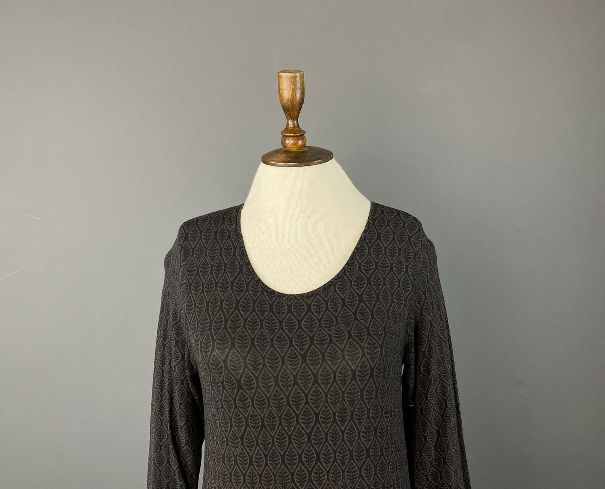 GUDRUN SJODEN Brown Printed Lyocell Long Sleeve Top – Women's S