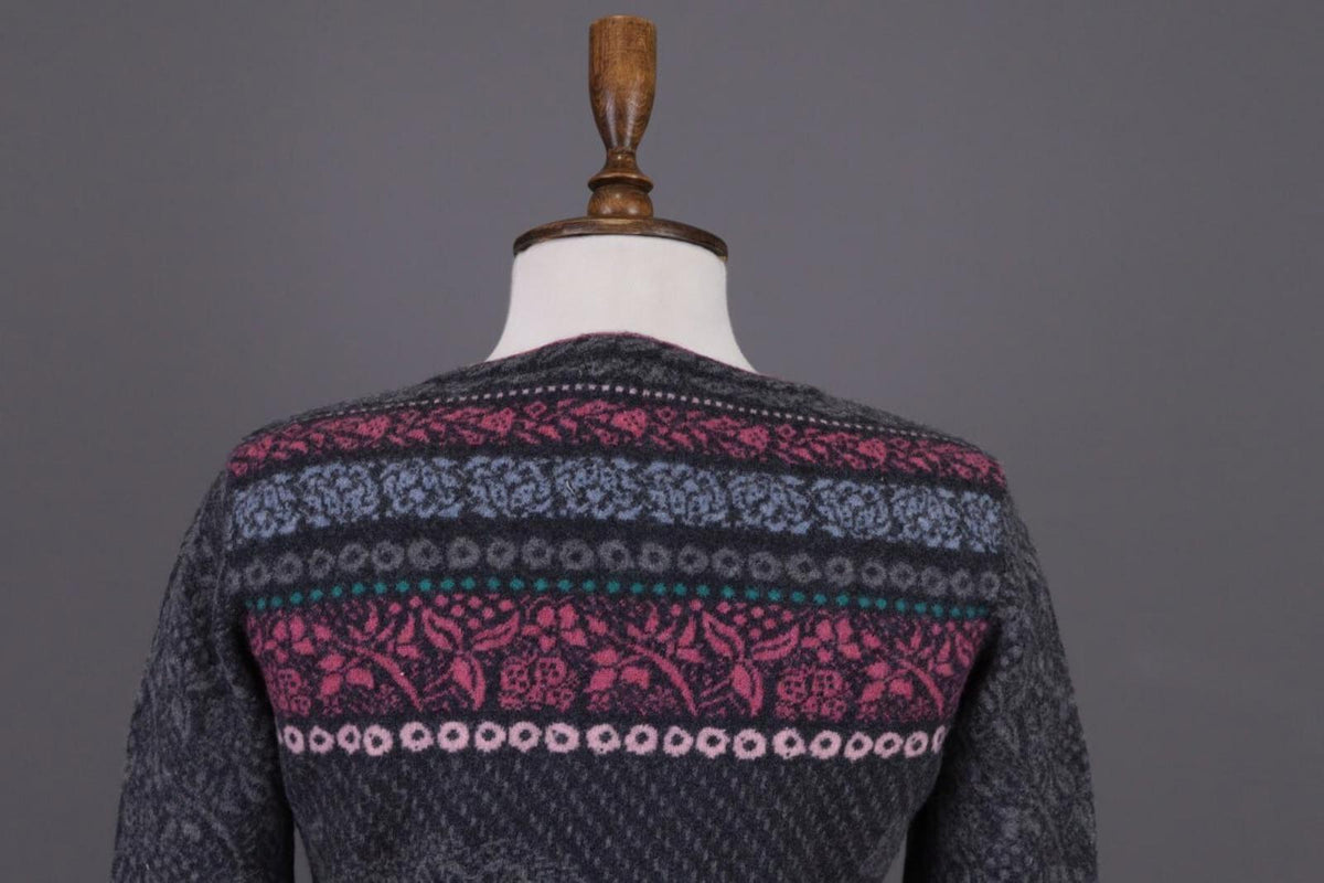 IVKO Multicolor Floral Jacquard Wool Knit Jumper Sweater – Size M / 38