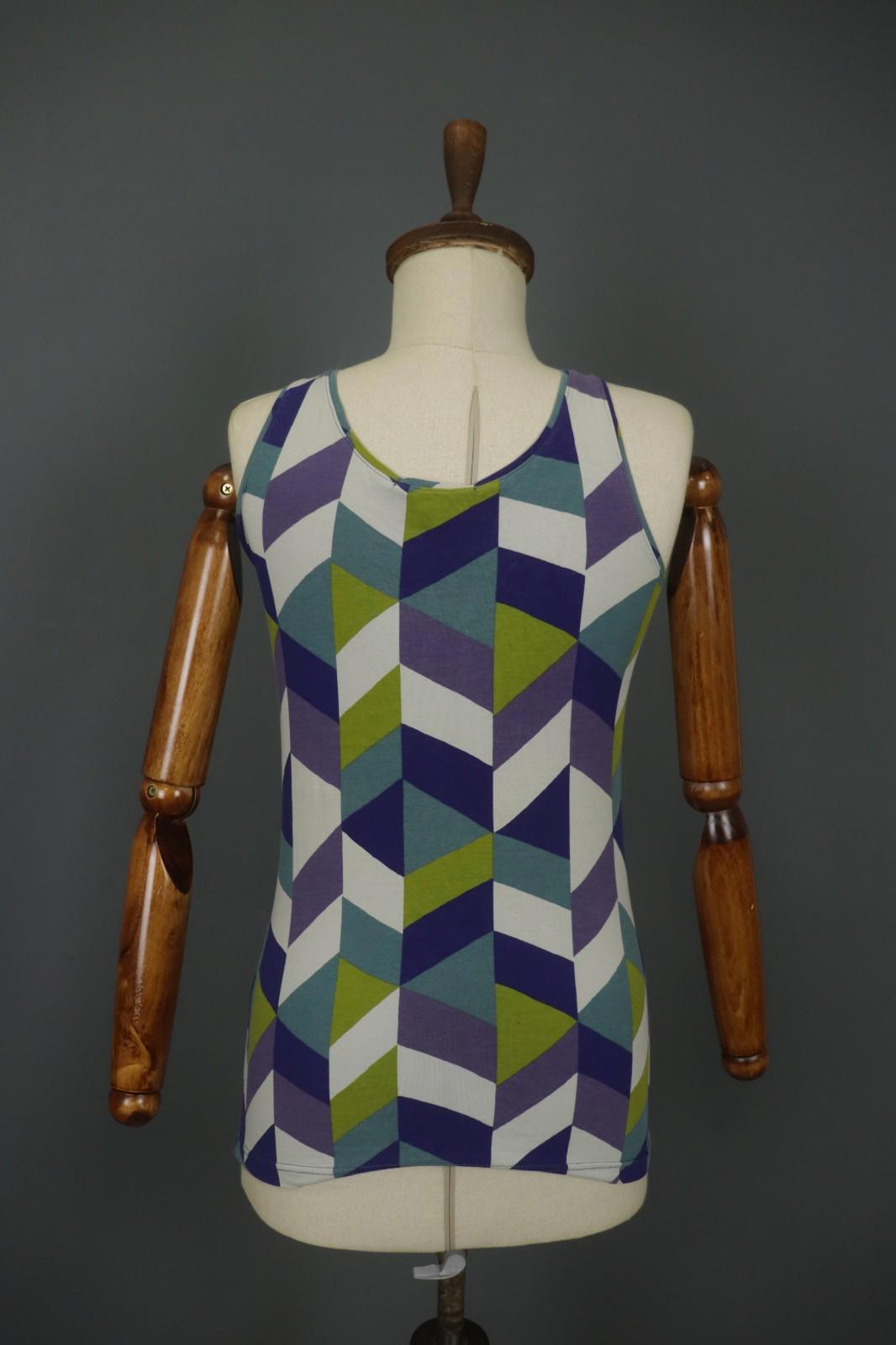 GUDRUN SJODEN Multi Geometric Scoop Neck Sleeveless Pullover Tank Top – Size S