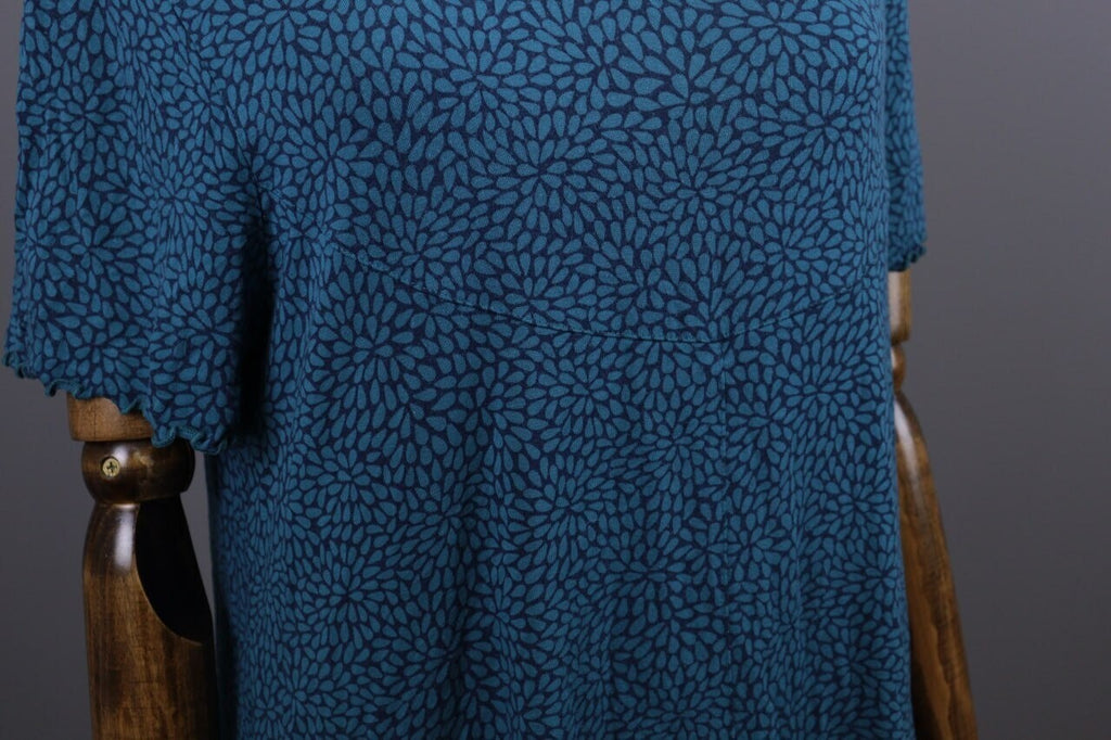 Gudrun Sjoden Blue Floral Oversize Lagenlook Long Sleeve Tunic Dress – Size L
