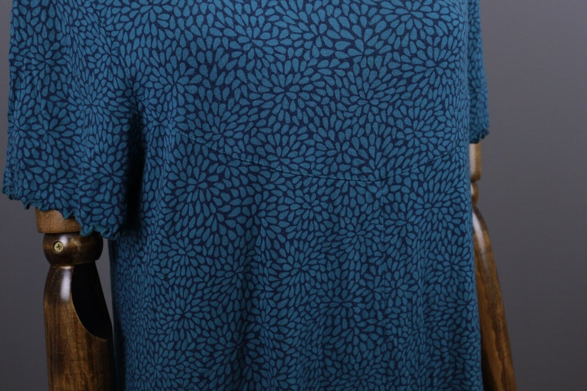 Gudrun Sjoden Blue Floral Oversize Lagenlook Long Sleeve Tunic Dress – Size L