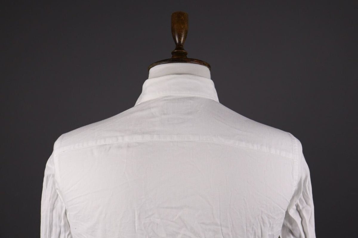 Hackett London Slim Fit White Luxury Long Sleeve Button Down Shirt – Size S