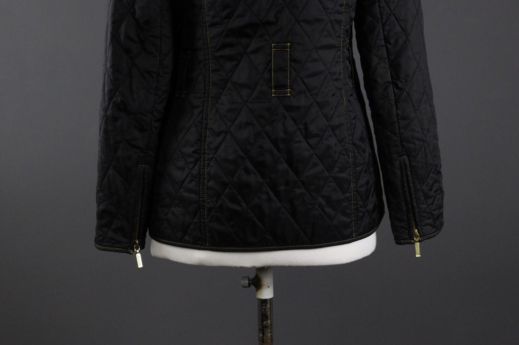 BARBOUR INTERNATIONAL Black Quilted Polyester Jacket – Size UK6 US10 EU36