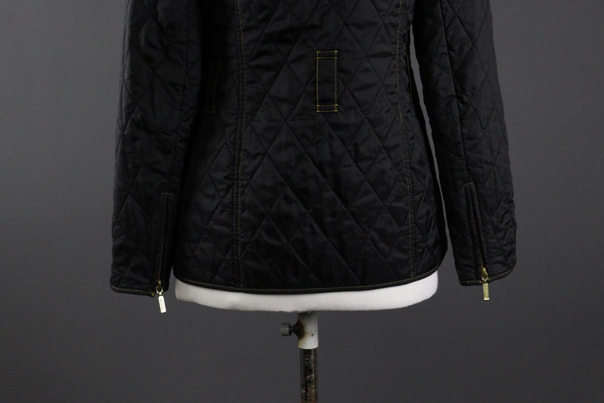 BARBOUR INTERNATIONAL Black Quilted Polyester Jacket – Size UK6 US10 EU36