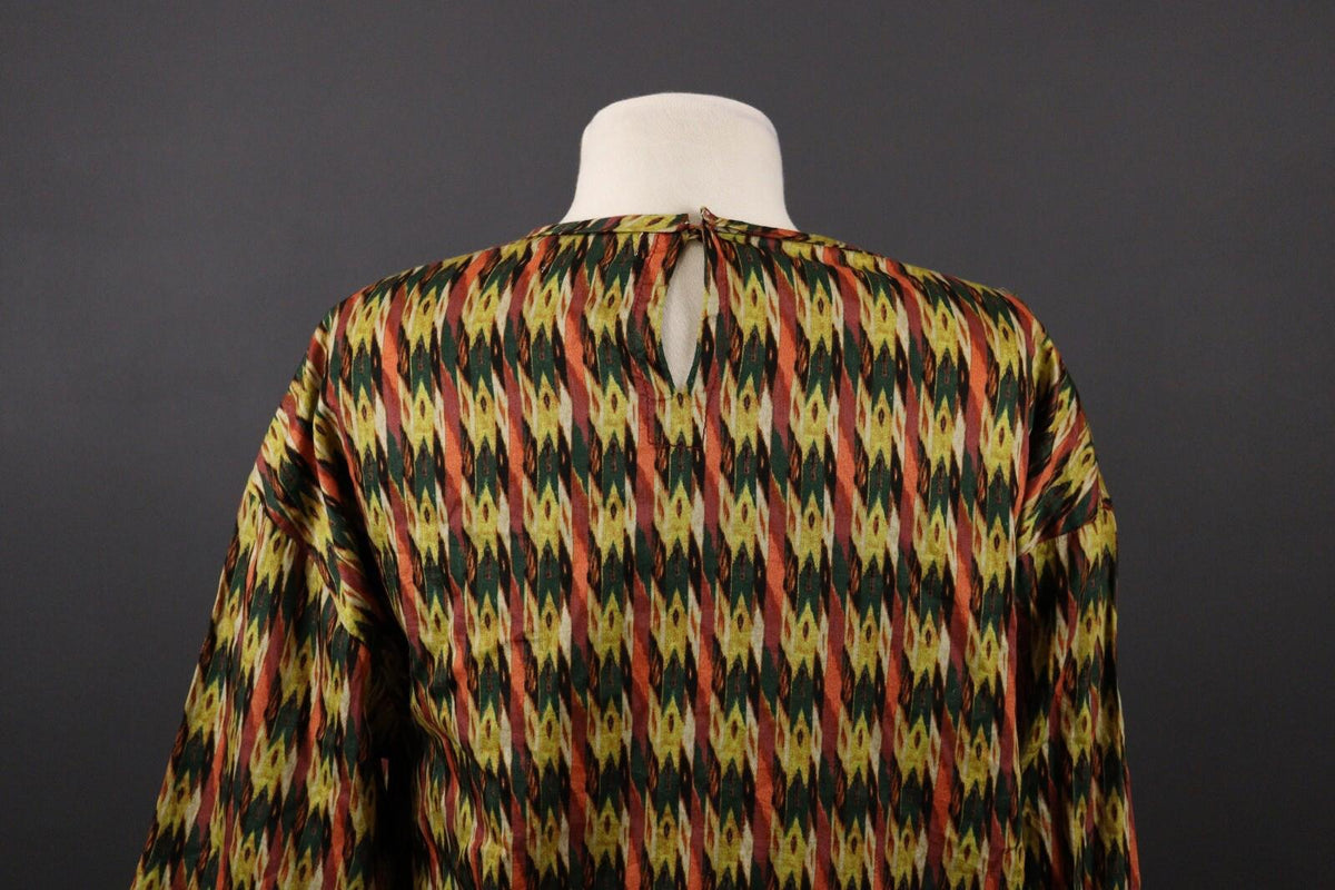 ISABEL MARANT ETOILE Multicolor Abstract Long Sleeve Blouson Top Shirt – Size 38