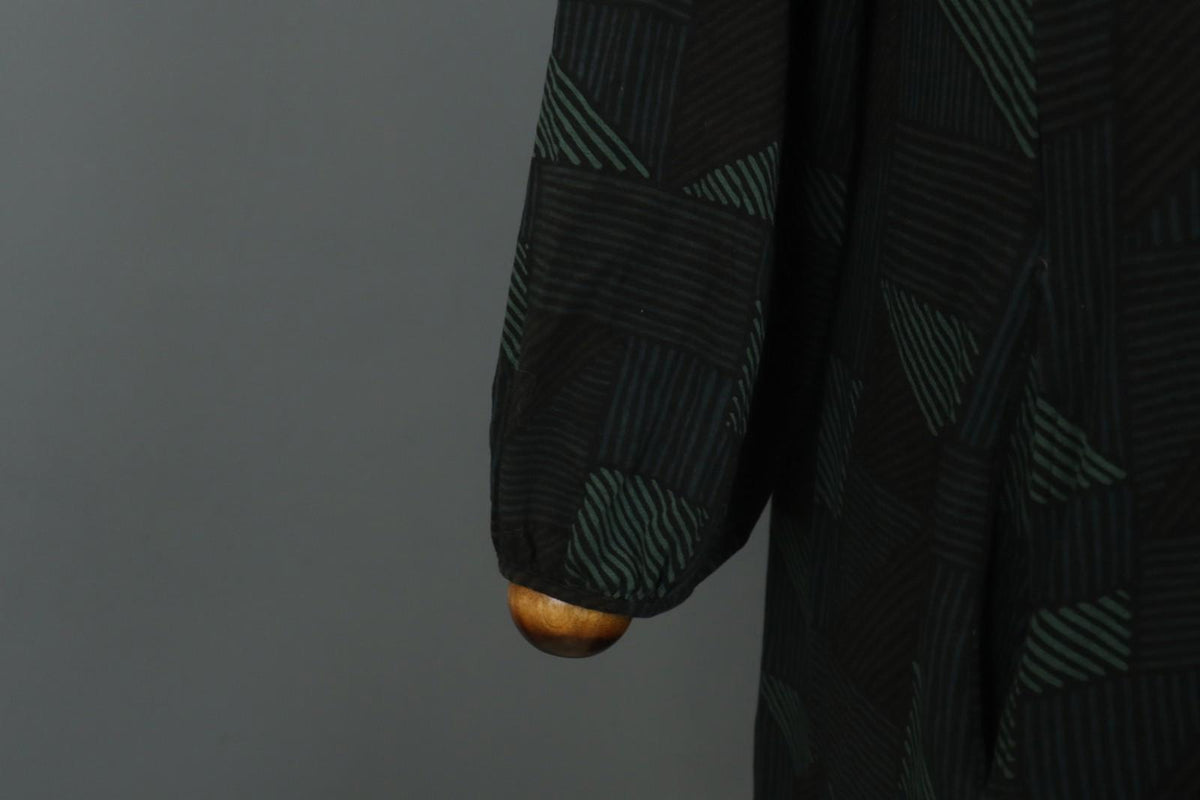 GUDRUN SJODEN Multi Geometric Balloon Sleeve Round Neck Shift Dress – Size S