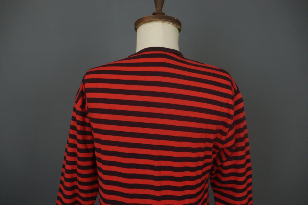 MARIMEKKO PITKĀMEKKO Red Black Striped Cotton Long Sleeve Shift Dress – Size XS