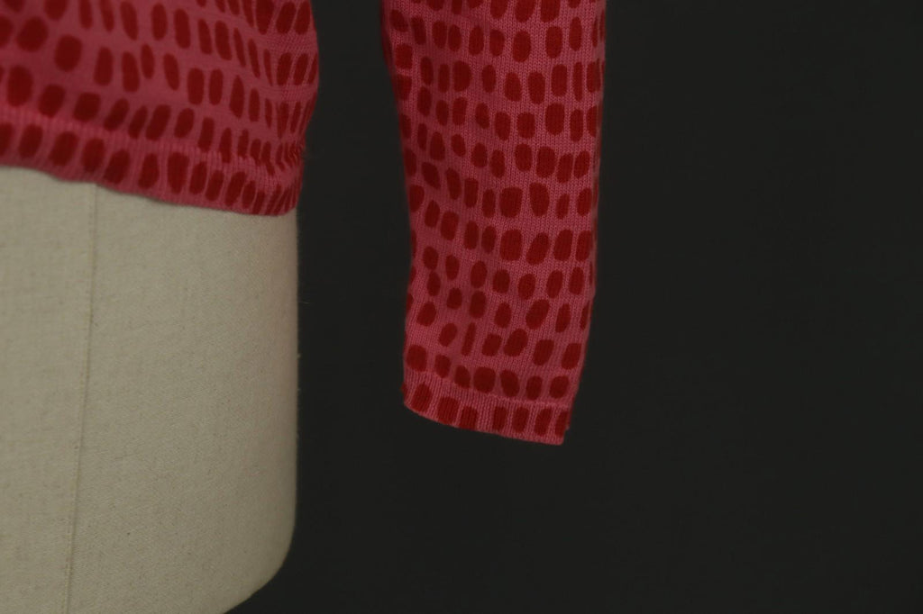GUDRUN SJODEN Red Dotted Round Neck Long Sleeve Button Front Shirt Top – Size S