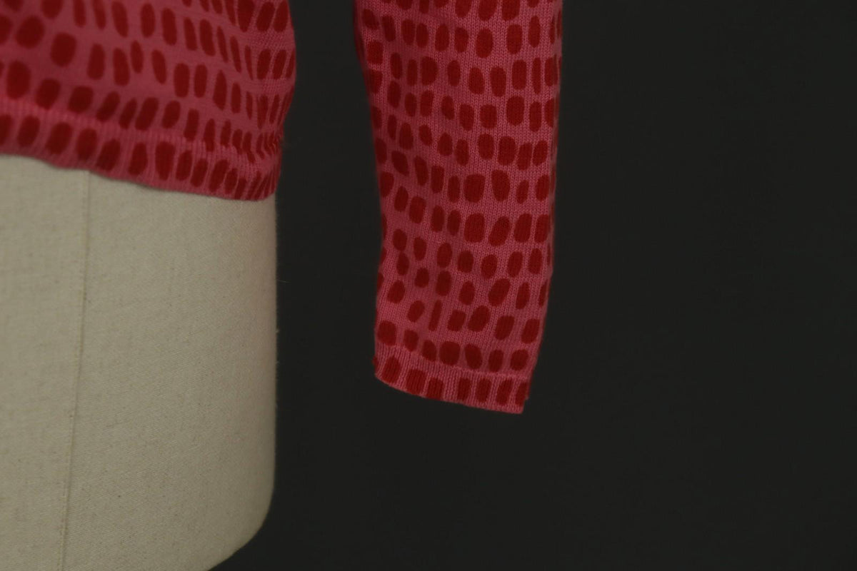 GUDRUN SJODEN Red Dotted Round Neck Long Sleeve Button Front Shirt Top – Size S