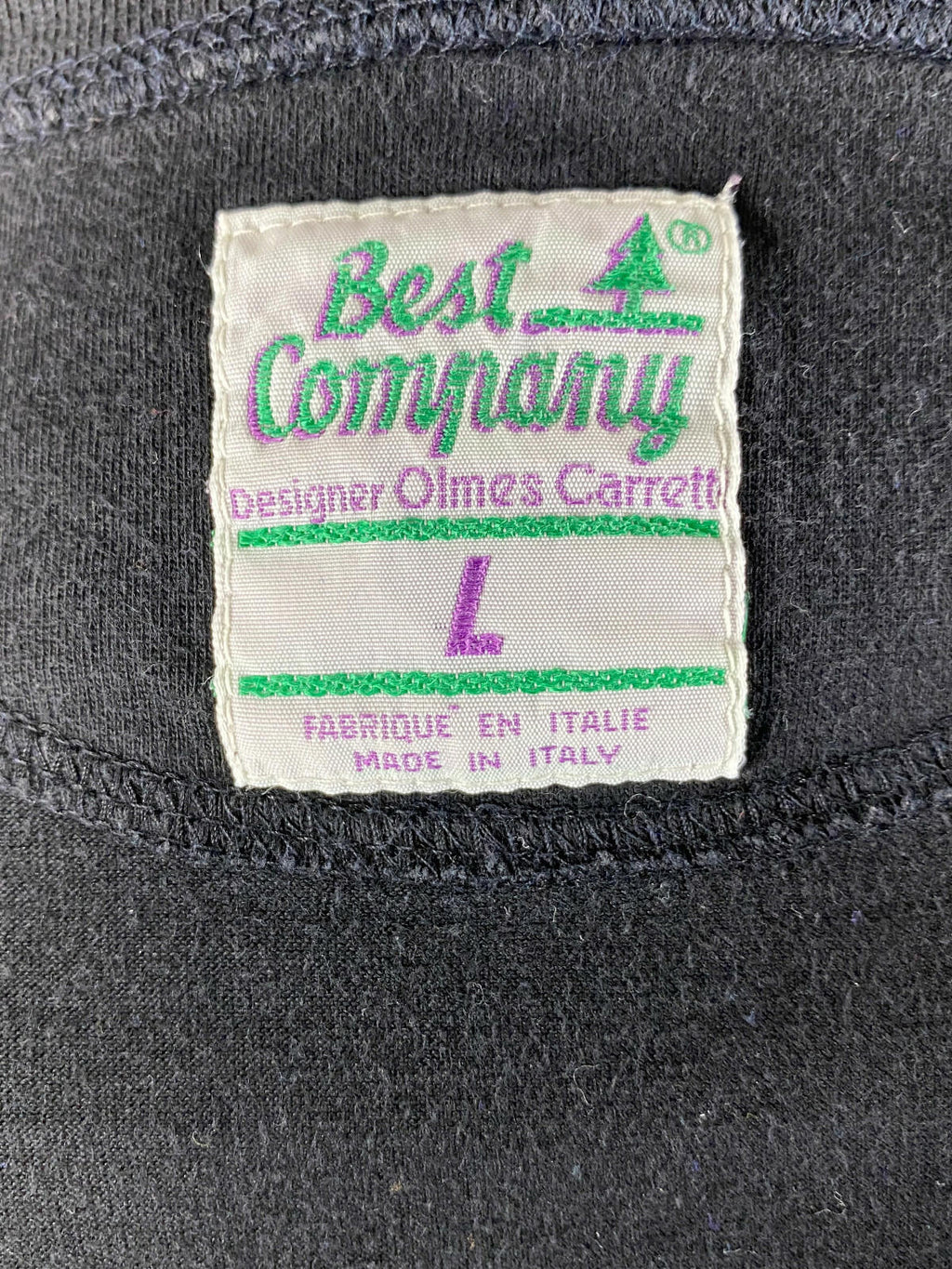 Vintage Men BEST COMPANY Black Button Long Sleeve T-Shirt – Size L
