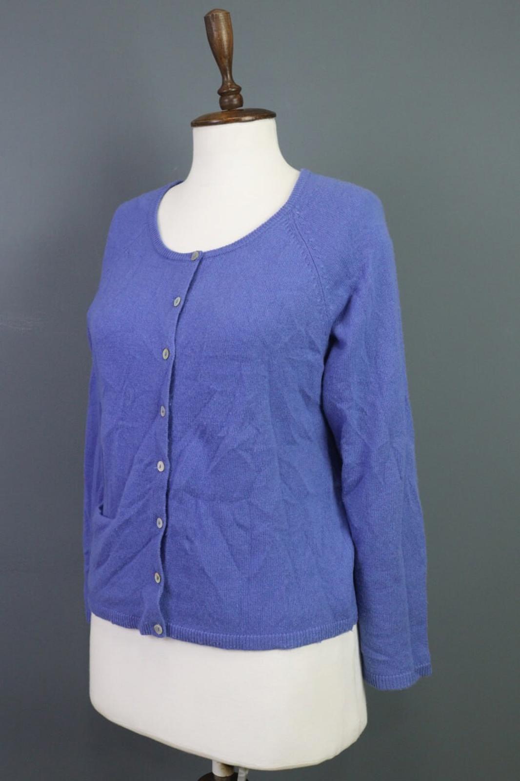 GUDRUN SJODEN Blue Cashmere Knit Cardigan Sweater – Size M