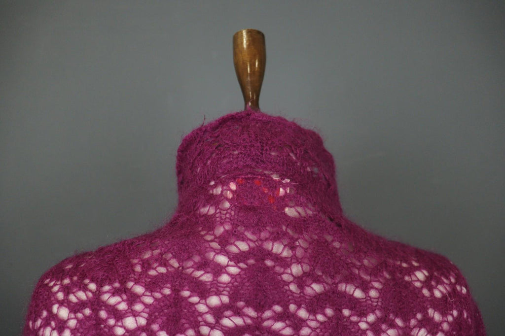 ANTHOLOGY AVOCA Pink Long Sleeve Button Front Asymmetrical Hem Crochet Dress