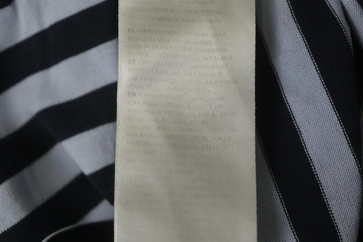 MARIMEKKO PITKAHIHA Navy Blue Striped Long Sleeve Round Neck Pullover Blouse Top