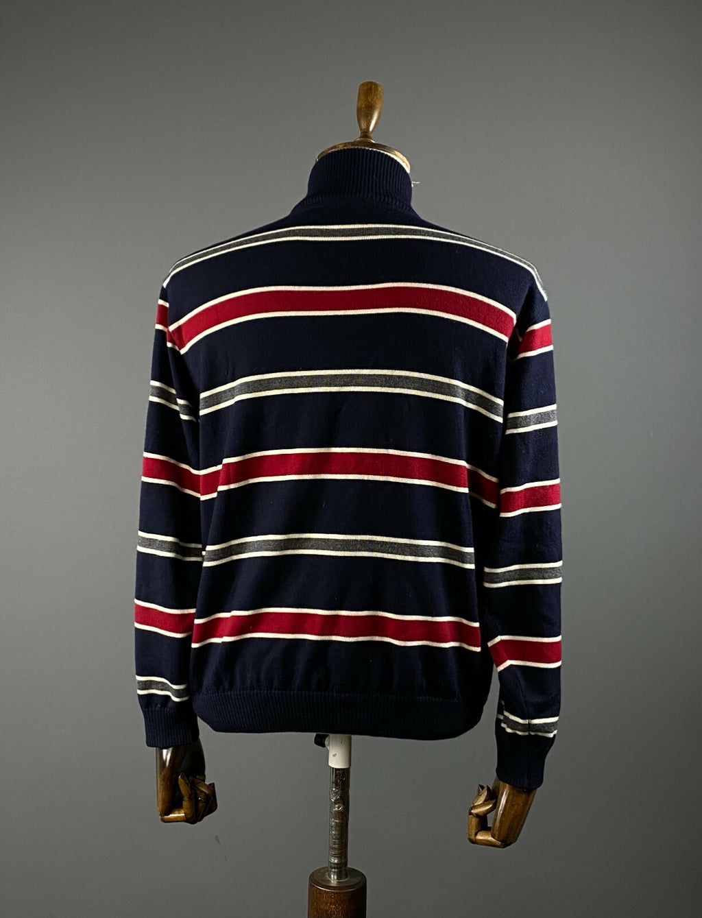 Paul & Shark Yachting Cool Touch Blue Stripe High Neck Wool Jumper – Men's L