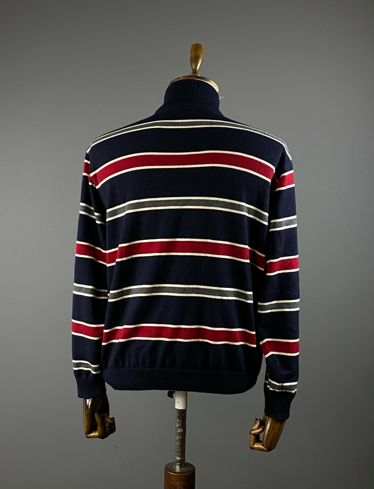 Paul & Shark Yachting Cool Touch Blue Stripe High Neck Wool Jumper – Men's L