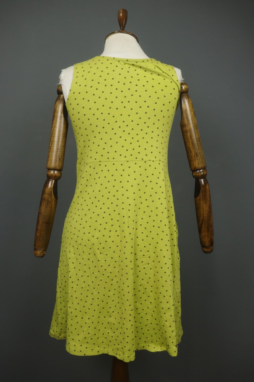 GUDRUN SJODEN Yellow Polka Dot Sleeveless Scoop Neck Pullover Tank Dress – Size S