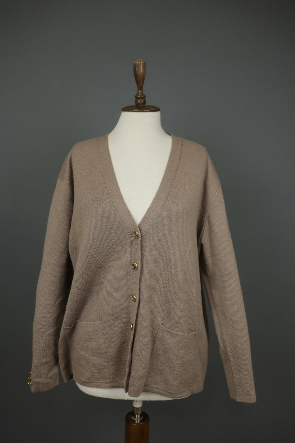 ZADIG & VOLTAIRE Brown Knitted V-Neck Long Sleeve Button Cardigan Sweater M/L
