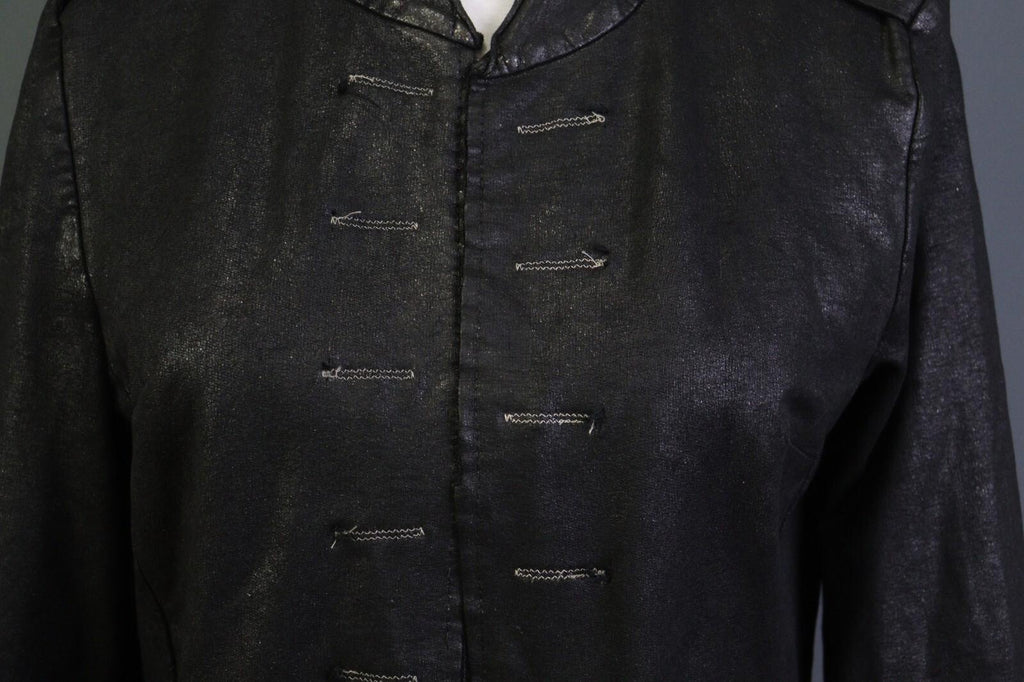 RUNDHOLZ Black Long Sleeve Pockets Ladies Military-Inspired Long Jacket