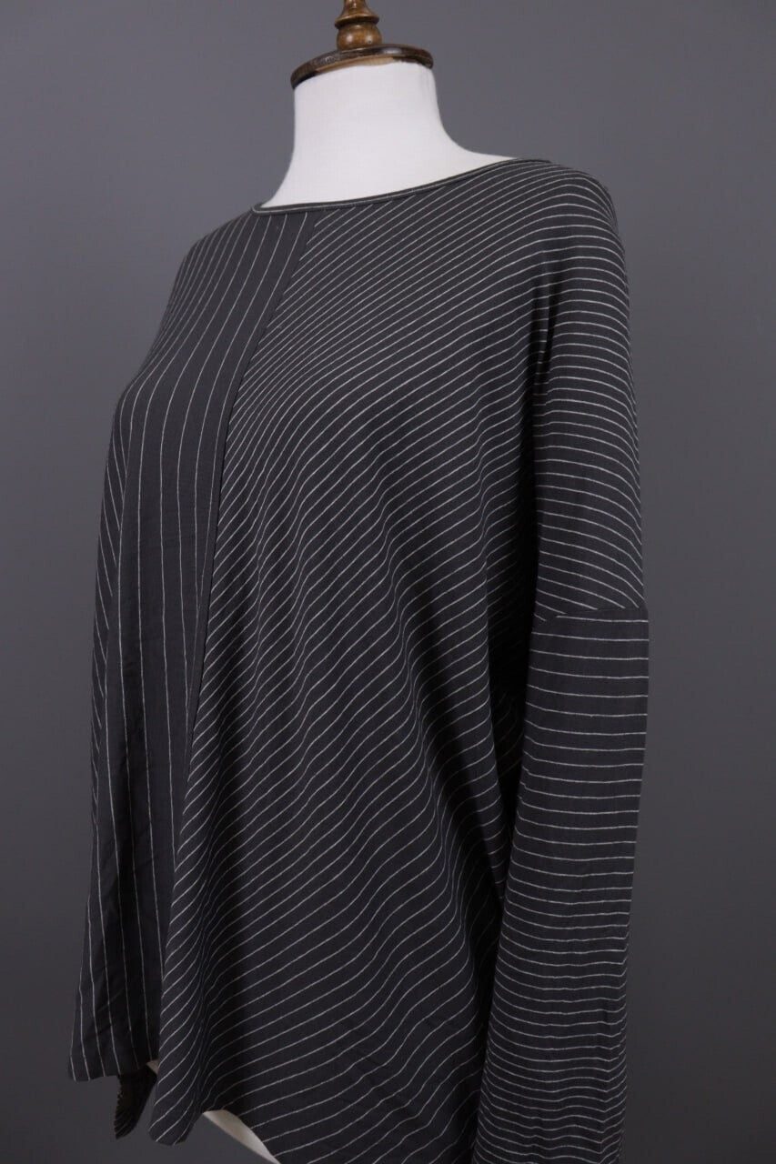 Oska Brown Striped Relaxed Lagenlook Tunic Dress – Size 2