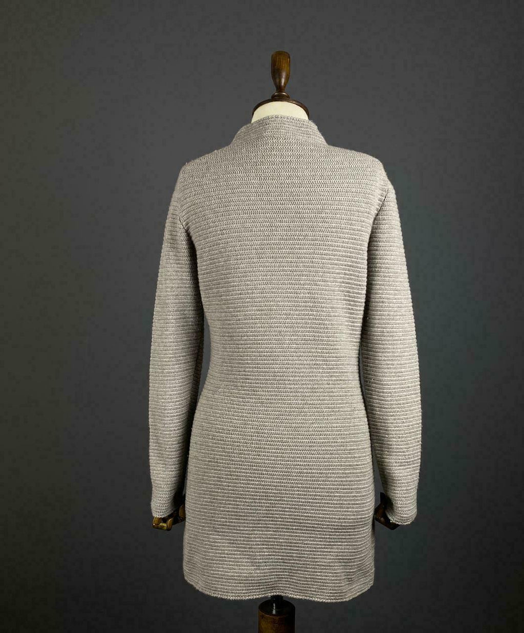Hemisphere Grey Knit Button Up Long Sleeve Cardigan Dress – Women's 40
