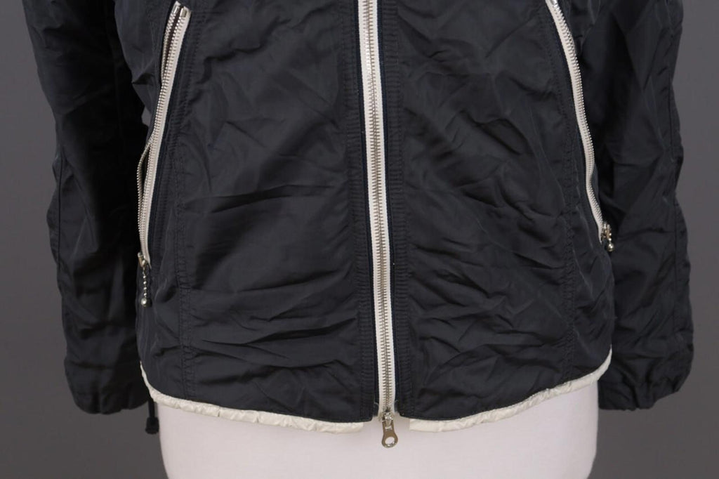 DUVETICA Blue Nylon Lightweight Hooded Full Zip Jacket – Size 46