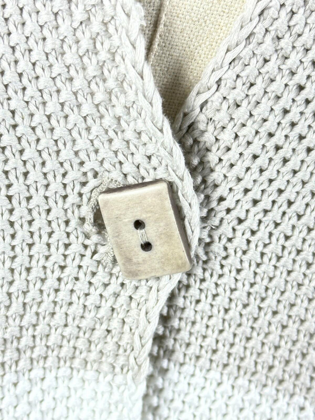 FABIANA FILIPPI Ivory Knit Striped One Button Cardigan Sweater – Size 46 L – Used
