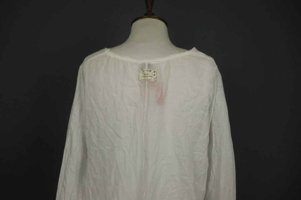EWA I WALLA White Cotton Round Neck Long Sleeve High Low Blouse Top – Size M