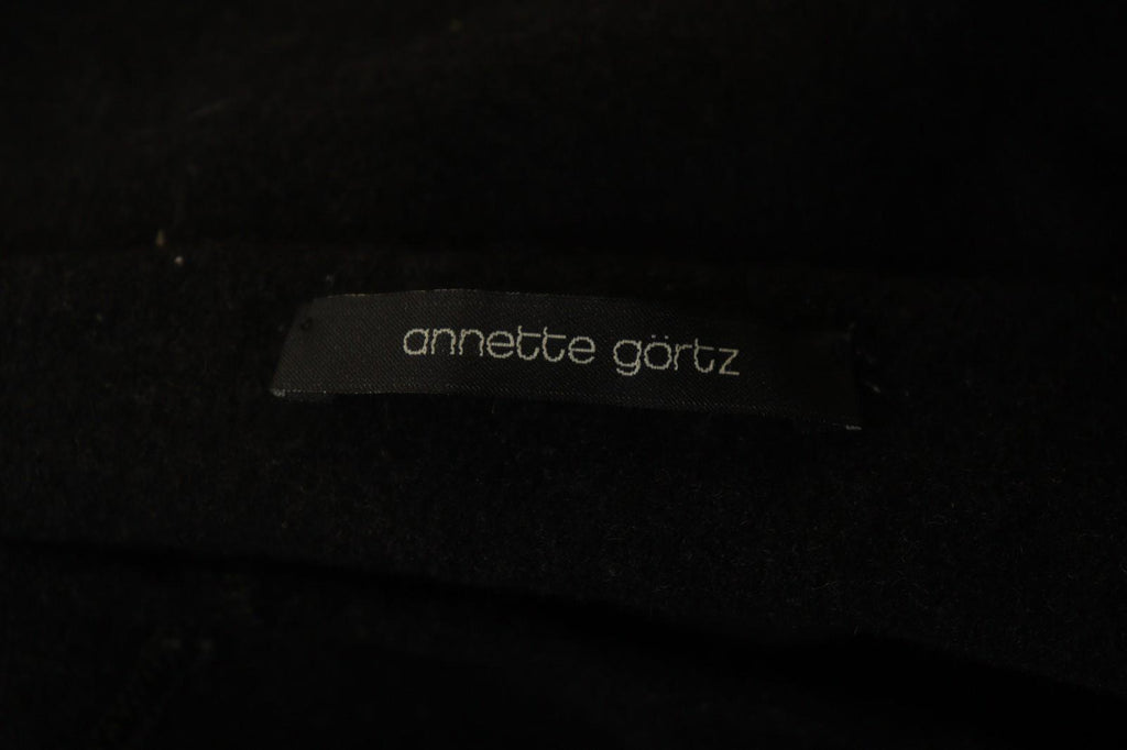 ANNETTE GORTZ Black Wool Long Sleeve Boat Neck Casual Pullover Blouse Top – Size M