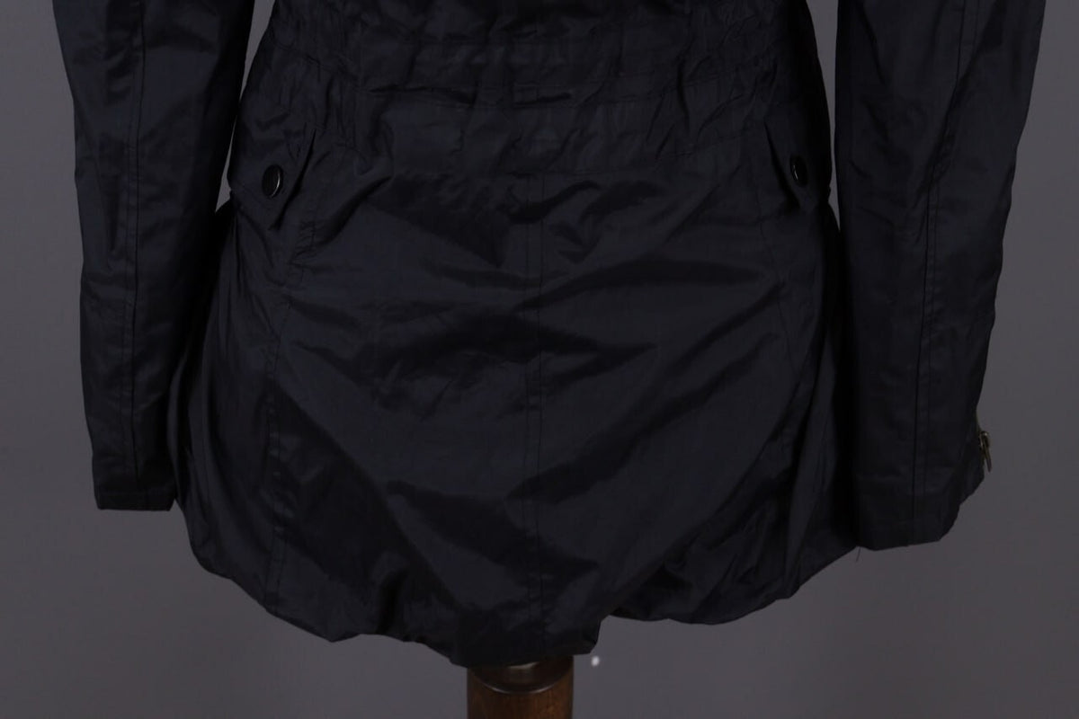 Cop. Copine Black Lagenlook Full Zip Veste Designer Parka Coat Jacket – Size 30