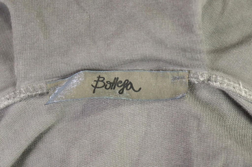 BOTTEGA Gray Lagenlook Designer Embroidered Cardigan Sweater