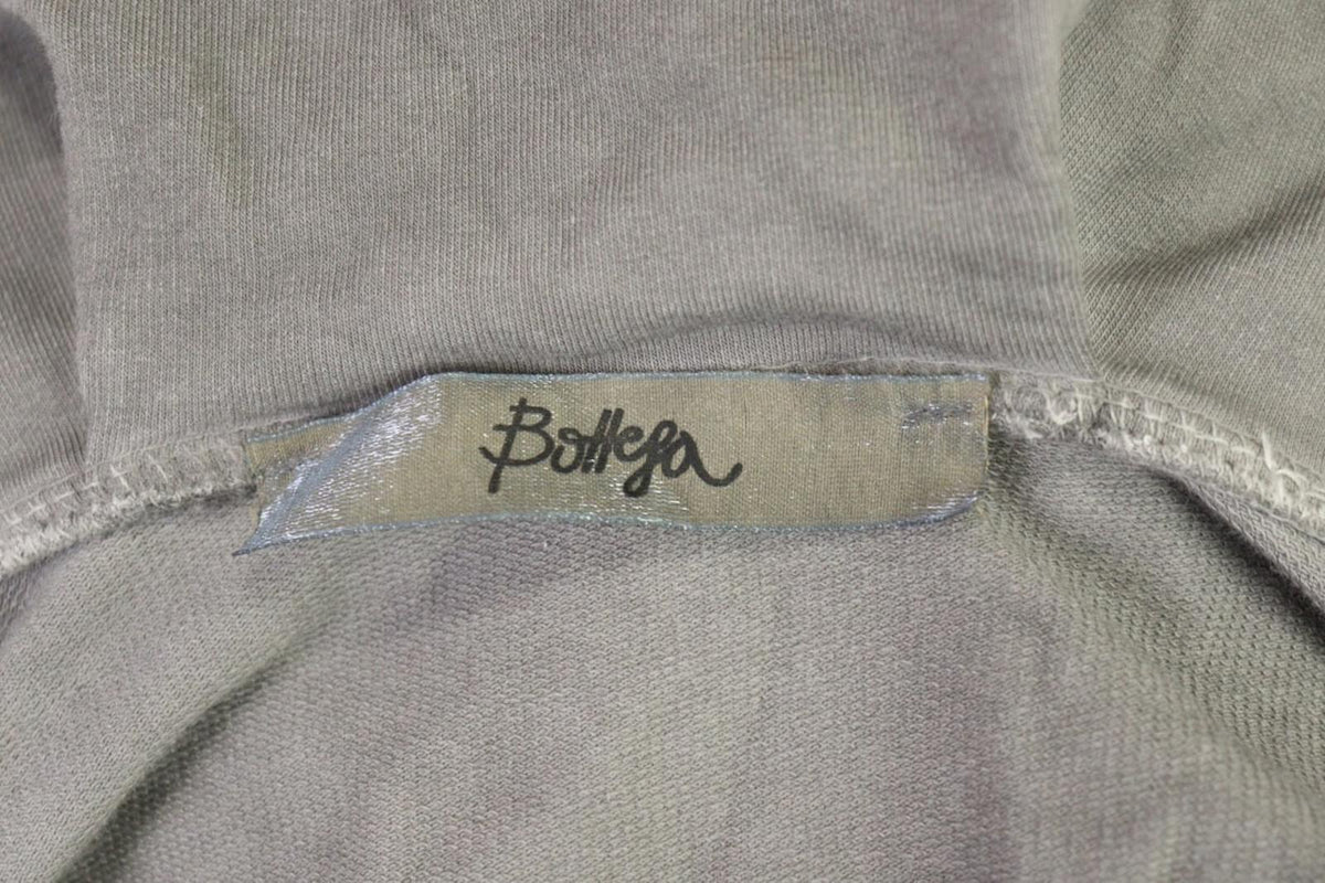 BOTTEGA Gray Lagenlook Designer Embroidered Cardigan Sweater