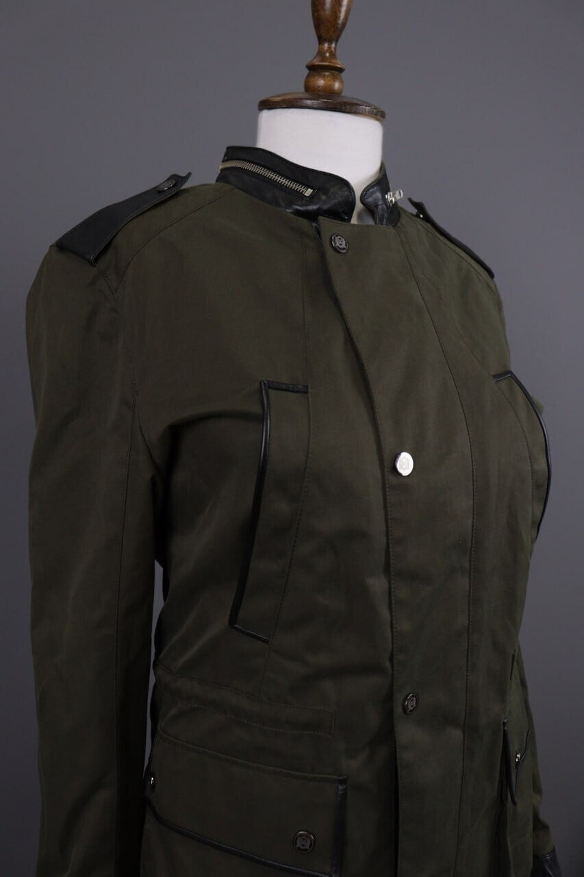 The Kooples Khaki Full Zip Multipockets Cargo Snap Jacket – Size XS