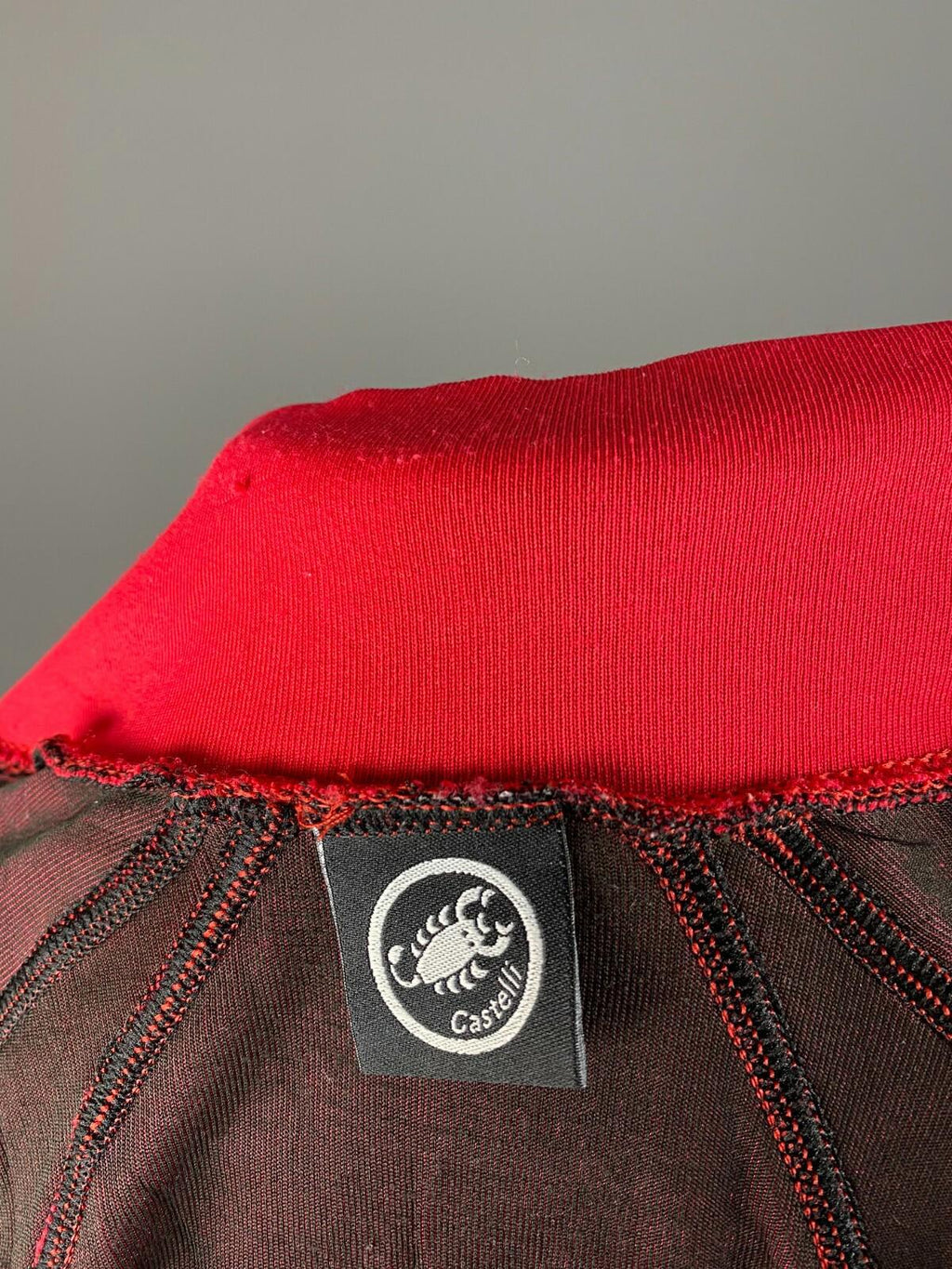CASTELLI Red Nylon Long Sleeve Cycling Jersey – Men's M