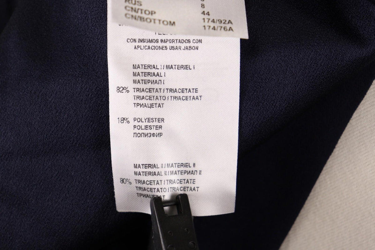 LAUREL by ESCADA Blue Long Sleeve Relaxed Blouson Midi Dress – Size USA 8