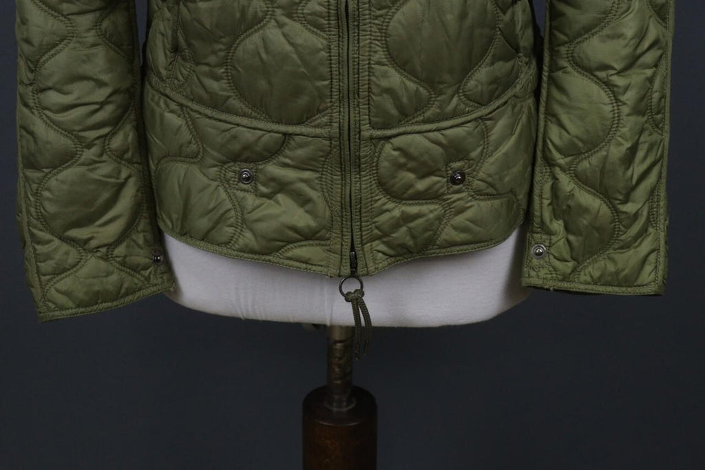 JET SET Green Nylon Long Sleeve Full Zip Snap Button Cuff Quilted Jacket – Size 2