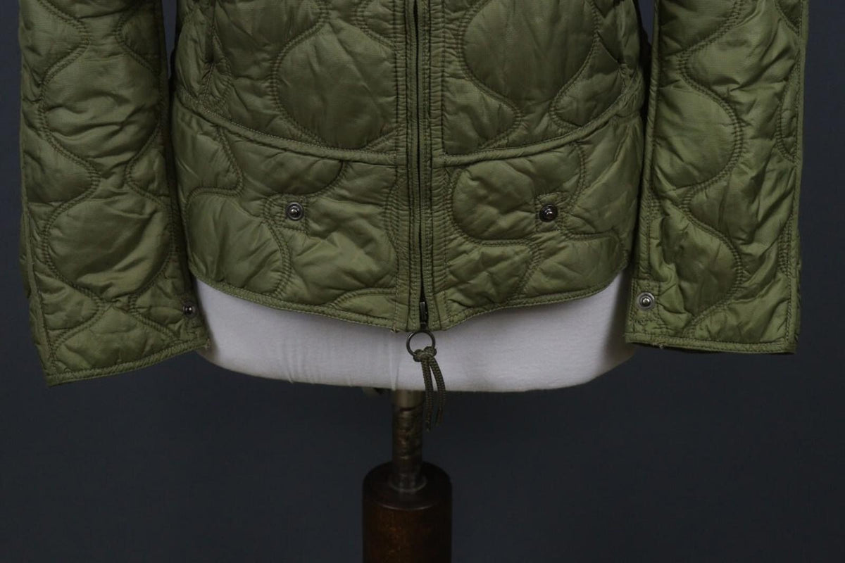 JET SET Green Nylon Long Sleeve Full Zip Snap Button Cuff Quilted Jacket – Size 2